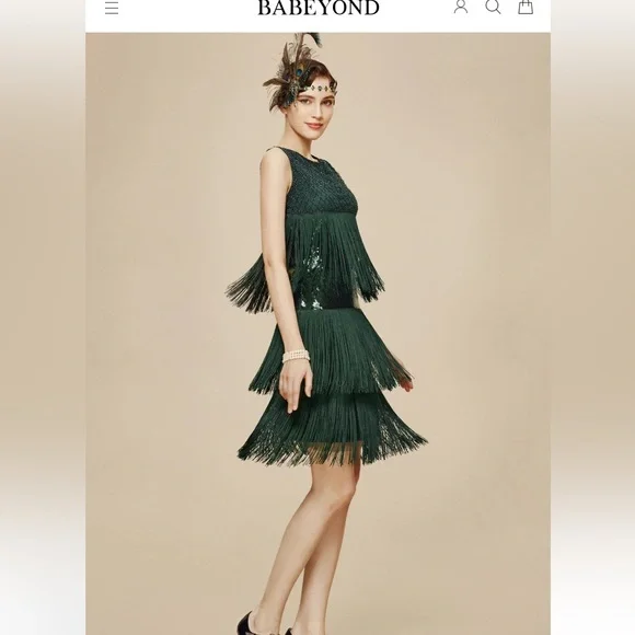 green emerald velvet dress Green Flapper Dress – ModCloth